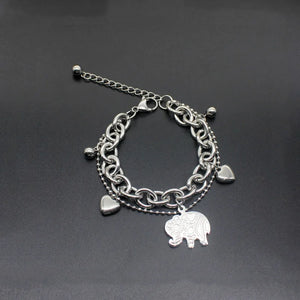 Bohemian Silver Elephant Bracelet Women's Jewelry