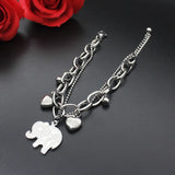 Bohemian Silver Elephant Bracelet Women's Jewelry