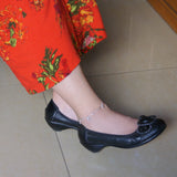 Sterling Silver Bohemian Snake Chain Anklet with Dolphin Pendant