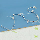 Sterling Silver Bohemian Snake Chain Anklet with Dolphin Pendant