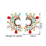 Bohemian Pearl Circle Hoop Earrings Multicolor Crystal Brincos