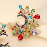 Bohemian Pearl Circle Hoop Earrings Multicolor Crystal Brincos