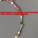 Stained Glass Rice Bead Necklace Natural Pearl Women's Short Necklace
