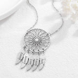 Bohemian Feather Pendant Name Necklace for Women - Family Members Mother's Gift