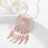 Bohemian Feather Pendant Name Necklace for Women - Family Members Mother's Gift