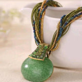 Bohemian Turquoise Rhinestone Vintage Necklace
