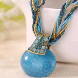 Bohemian Turquoise Rhinestone Vintage Necklace
