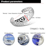 Bohemian Silver Bangle-925 Silver Open Bracelet-Adjustable Pattern Bangle