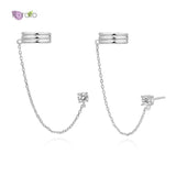 Boho 925 Silver Ear Chain Earrings