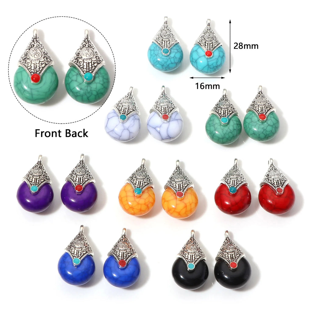 Bohemian Style Multicolor Drop Pendants 10PCs