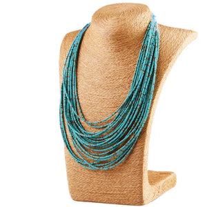 Colorful 20-Layer Woven Beaded Necklace Statement Necklace