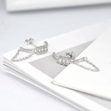 Boho Crystal Stud Earrings 925 Silver Ear Needle Jewelry