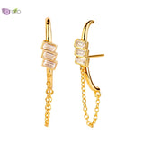 Boho Crystal Stud Earrings 925 Silver Ear Needle Jewelry