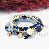 Bohemian Crystal Bead Bracelet Multi-Color Folding Ethnic Party Jewelry