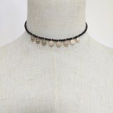 Boho Style Crystal Beaded Pendant Choker Necklace
