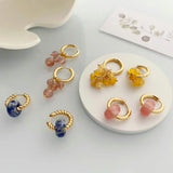 Bohemian Style Stone Beads Earrings Freshwater Pearl Jewelry