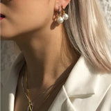 Bohemian Style Stone Beads Earrings Freshwater Pearl Jewelry