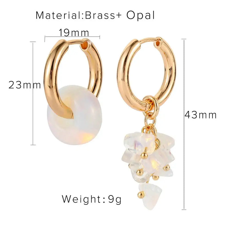 Bohemian Style Stone Beads Earrings Freshwater Pearl Jewelry