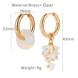 Bohemian Style Stone Beads Earrings Freshwater Pearl Jewelry