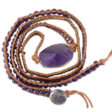 Amethyst Braided Bracelet Reiki Healing Crystal Stone Bead Wrap