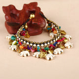 Bohemian Style Turquoise Copper Elephant Bracelet Hand Chain