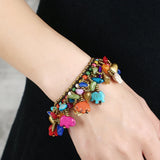 Bohemian Style Turquoise Copper Elephant Bracelet Hand Chain