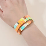 Boho Summer Bracelet Friendship Enamel Tile Bangles Jewelry