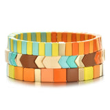 Boho Summer Bracelet Friendship Enamel Tile Bangles Jewelry