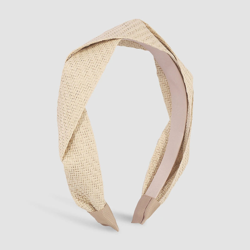 Boho Straw Woven Braided Headband for Women