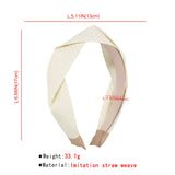 Boho Straw Woven Braided Headband for Women