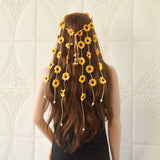 Bohemian Sunflower Garland Floral Wreath Daisy Headband for Women
