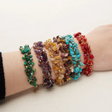 Bohemian Natural Stone Bracelet Crystal Gravel Charm Jewelry