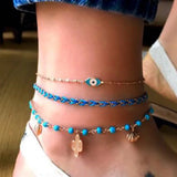 Bohemian Eyes Beads Anklet Daisy Flower Pendant Foot Jewelry