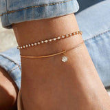 Bohemian Eyes Beads Anklet Daisy Flower Pendant Foot Jewelry