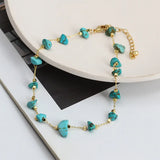 Bohemian Turquoise Anklets for Women Stone Chain Foot Ankle Bracelet Jewelry