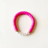 Bohemian Copper Alloy Silicone Bracelet Romantic Sweet Acrylic Letter Gift