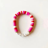 Bohemian Copper Alloy Silicone Bracelet Romantic Sweet Acrylic Letter Gift
