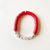 Bohemian Copper Alloy Silicone Bracelet Romantic Sweet Acrylic Letter Gift