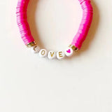 Bohemian Copper Alloy Silicone Bracelet Romantic Sweet Acrylic Letter Gift