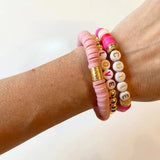 Bohemian Copper Alloy Silicone Bracelet Romantic Sweet Acrylic Letter Gift