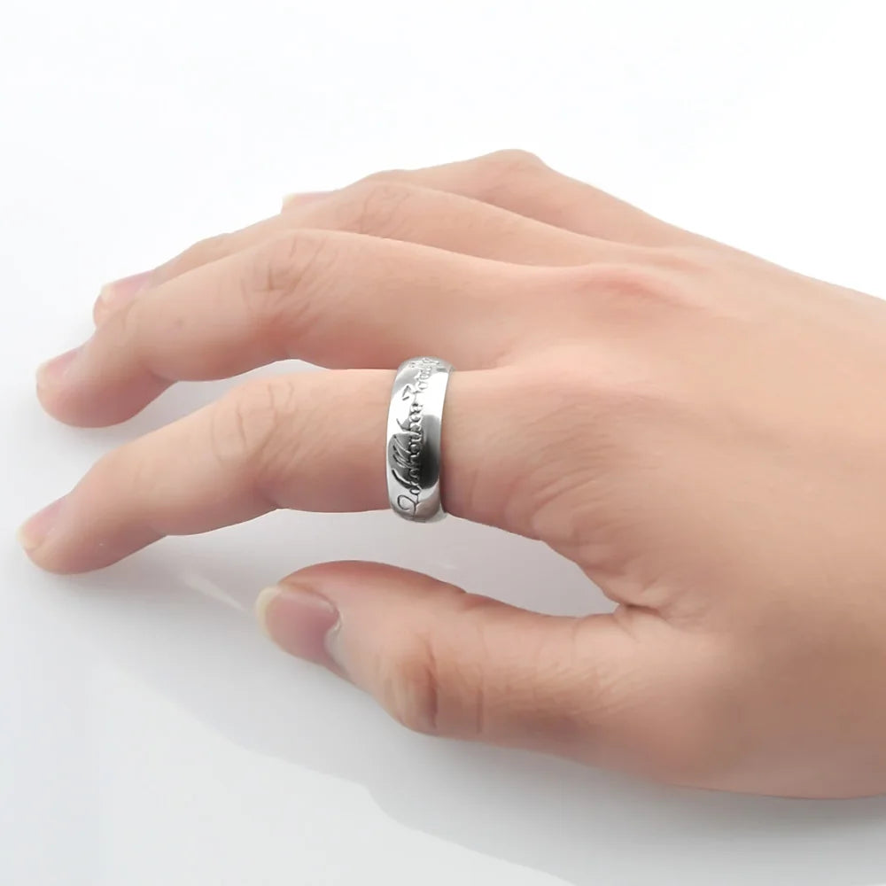 Bohemian Vintage 925 Silver Letter Ring Unisex Classic Jewelry