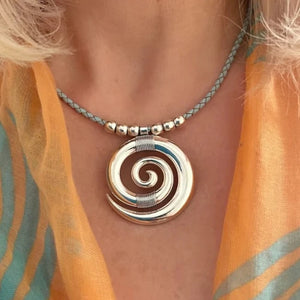Bohemian Vintage Beaded Metal Pendant Leather Jewelry