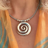 Bohemian Vintage Beaded Metal Pendant Leather Jewelry