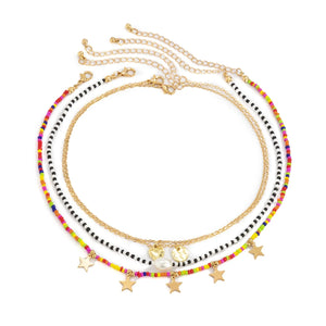 Boho Vintage Rice Beads Necklace with Tassel