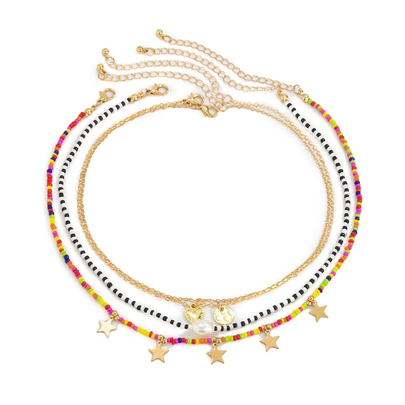 Boho Vintage Rice Beads Necklace with Tassel