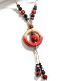Bohemian Vintage Rang Necklace Ceramic Beads Pendant