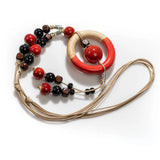 Bohemian Vintage Rang Necklace Ceramic Beads Pendant