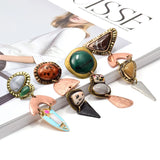 Bohemian Vintage Metal Drop Earrings with Rhinestone Fine Jewelry