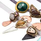 Bohemian Vintage Metal Drop Earrings with Rhinestone Fine Jewelry