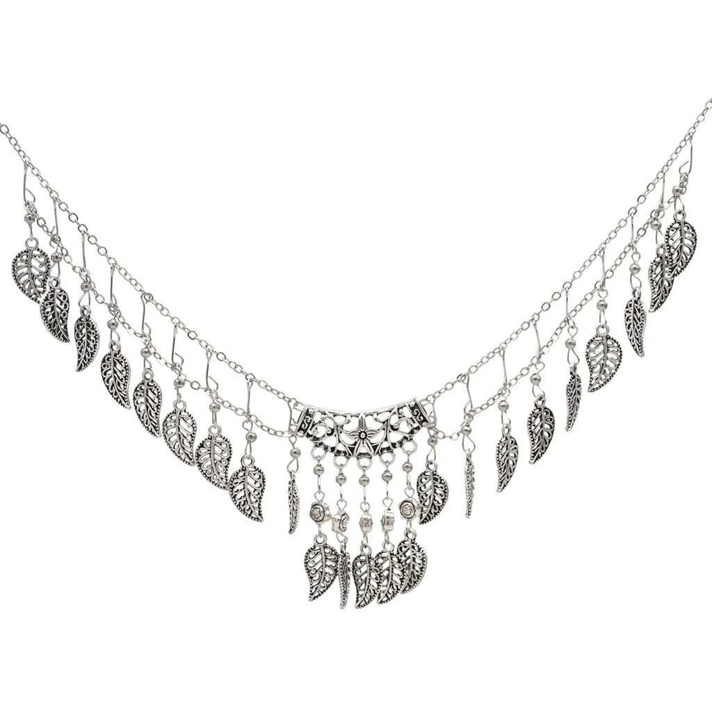 Vintage Metal Leaf Tassel Head Chains Headbands Ethnic Hair Accessory